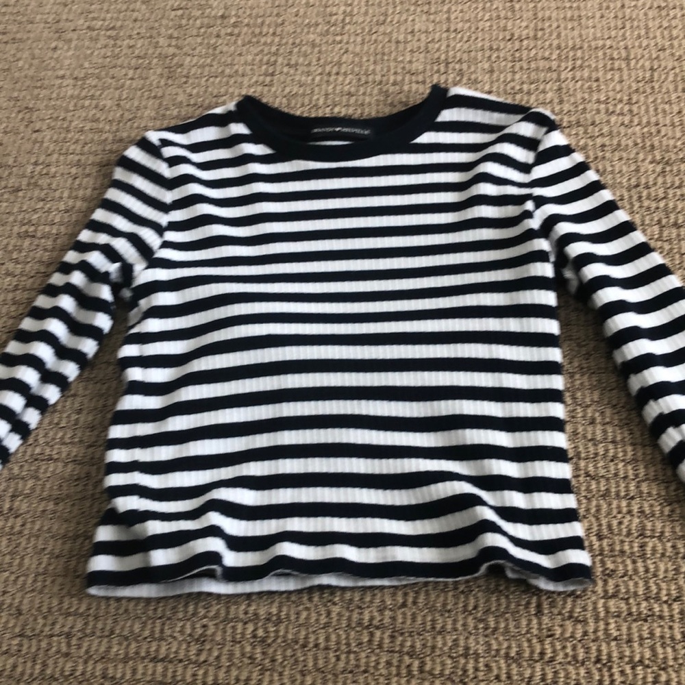Long sleeve dark blue and white brandy Melville